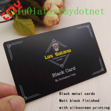 Cheap Black Metal Business Cards Wholesale, Silver Laser Etching Metal Business Card Cutout Logo Spot Colors China